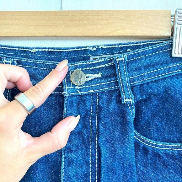 BON JOUR VINTAGE CUT OUT HIGH WAISTED JEAN DENIM SHORTS SIZE 25 - Picture 4 of 7